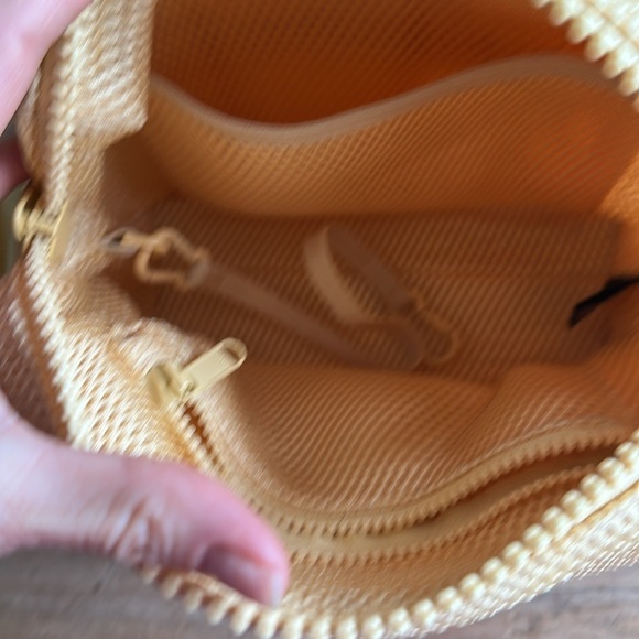 Dagne Dover Yellow Air Mesh Minimalist Crossbody Bag with Dust Bag - Picture 10 of 17